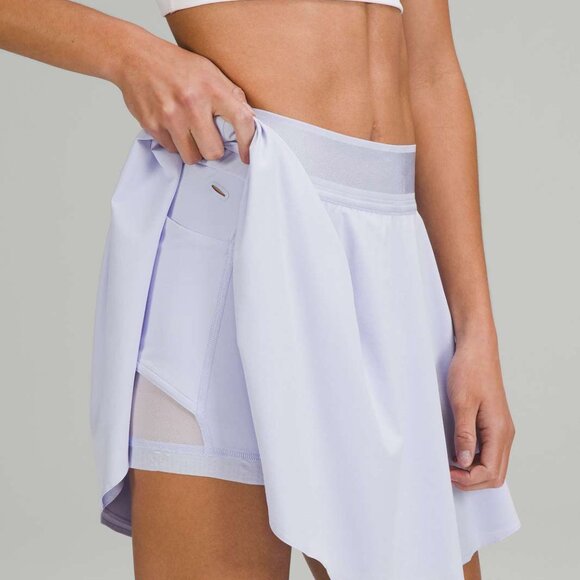 Lululemon Court Rival Skirt High Waist Pale Blue Tennis Pickleball Shorts - Picture 2 of 12